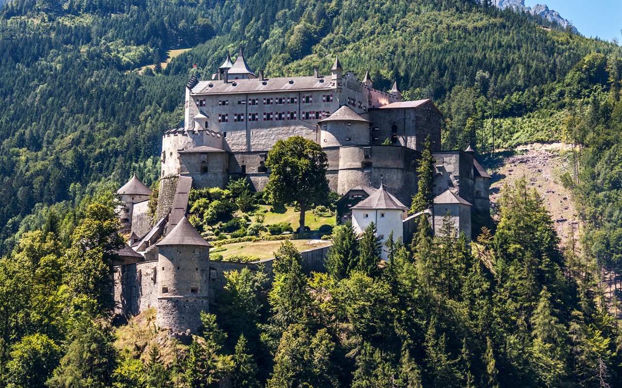 Hohenwerfen castle over the Salzach valley in Salzburg
