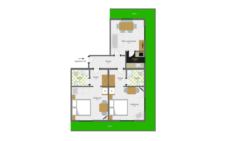 Apartment 104 layout